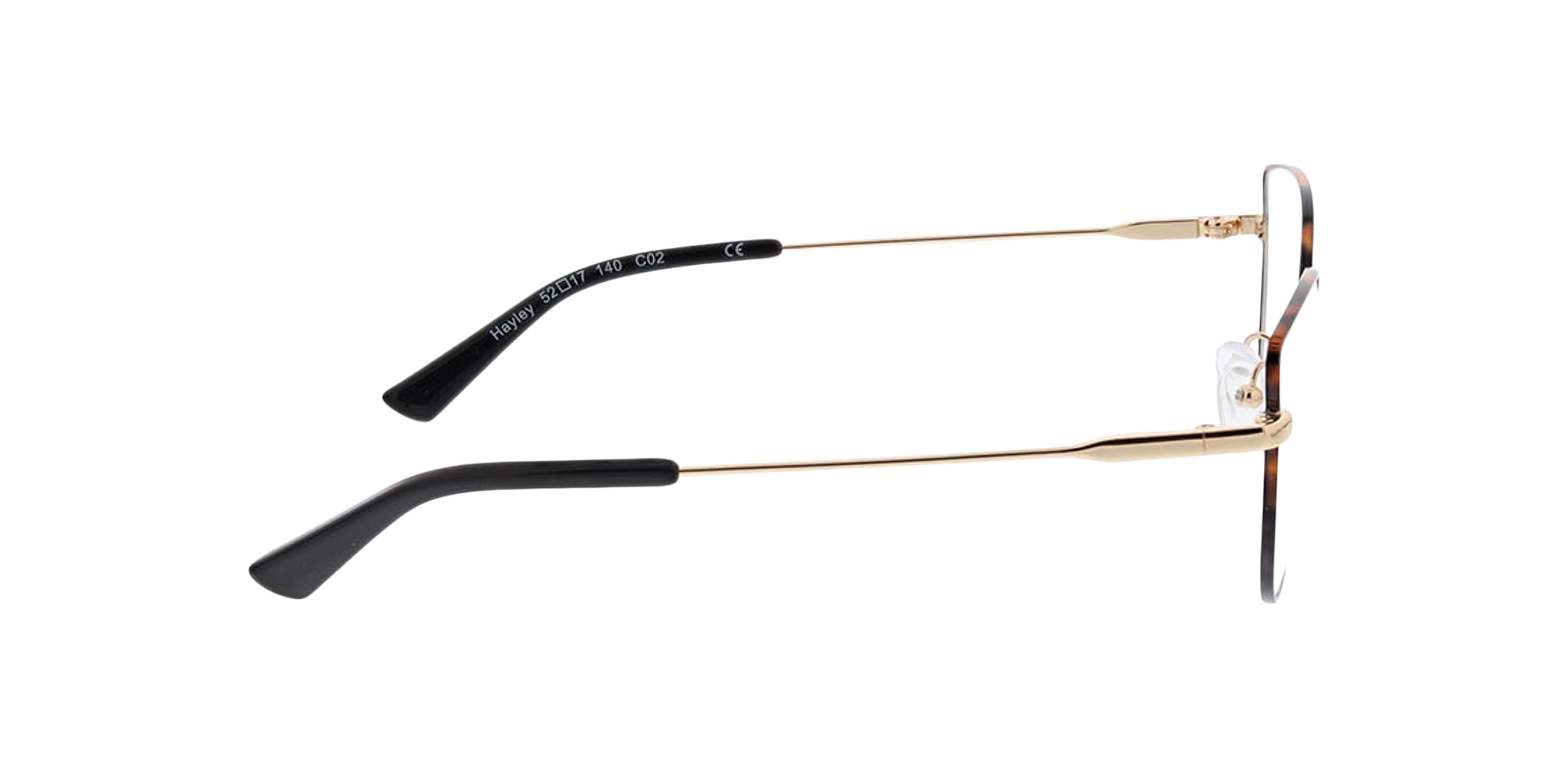 Hayley Havana  &  goud MetaalEyeglass Frames van B24, Zijaanzicht