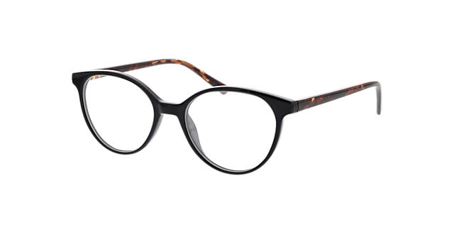 Amelie Zwart KunststofEyeglass Frames van B24, Hoekweergave