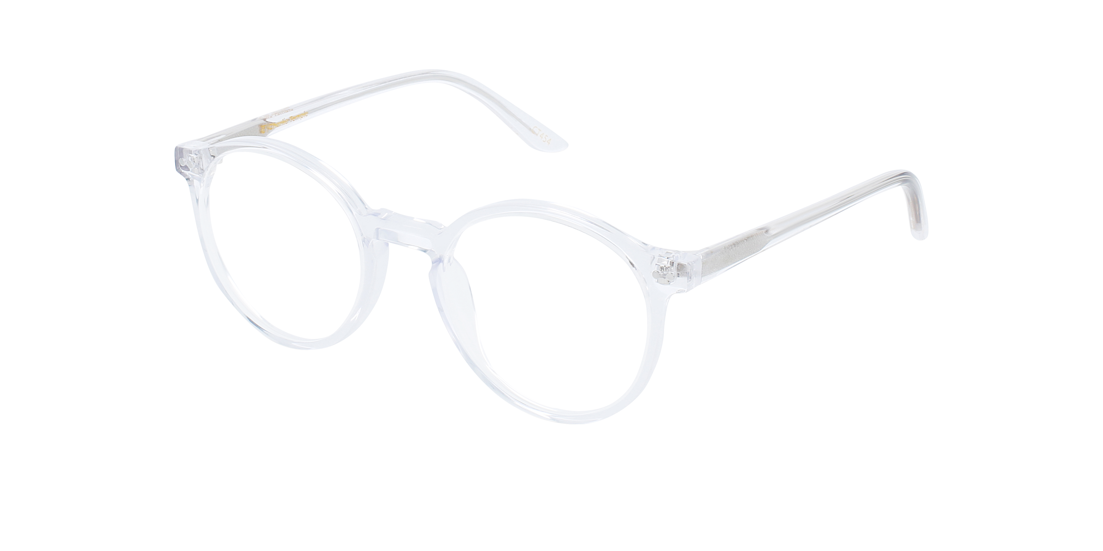 Bennett White Crystal AcetatEyeglass Frames von B24, Dreiviertelansicht