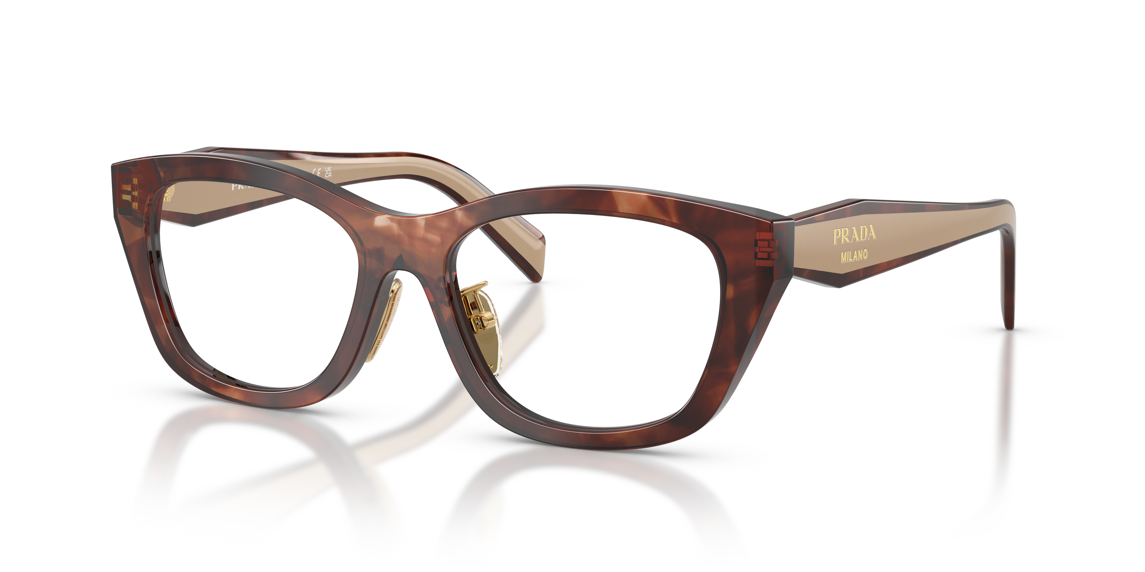 PR D11VD Caramel Havana AcetatEyeglass Frames von B24, Dreiviertelansicht