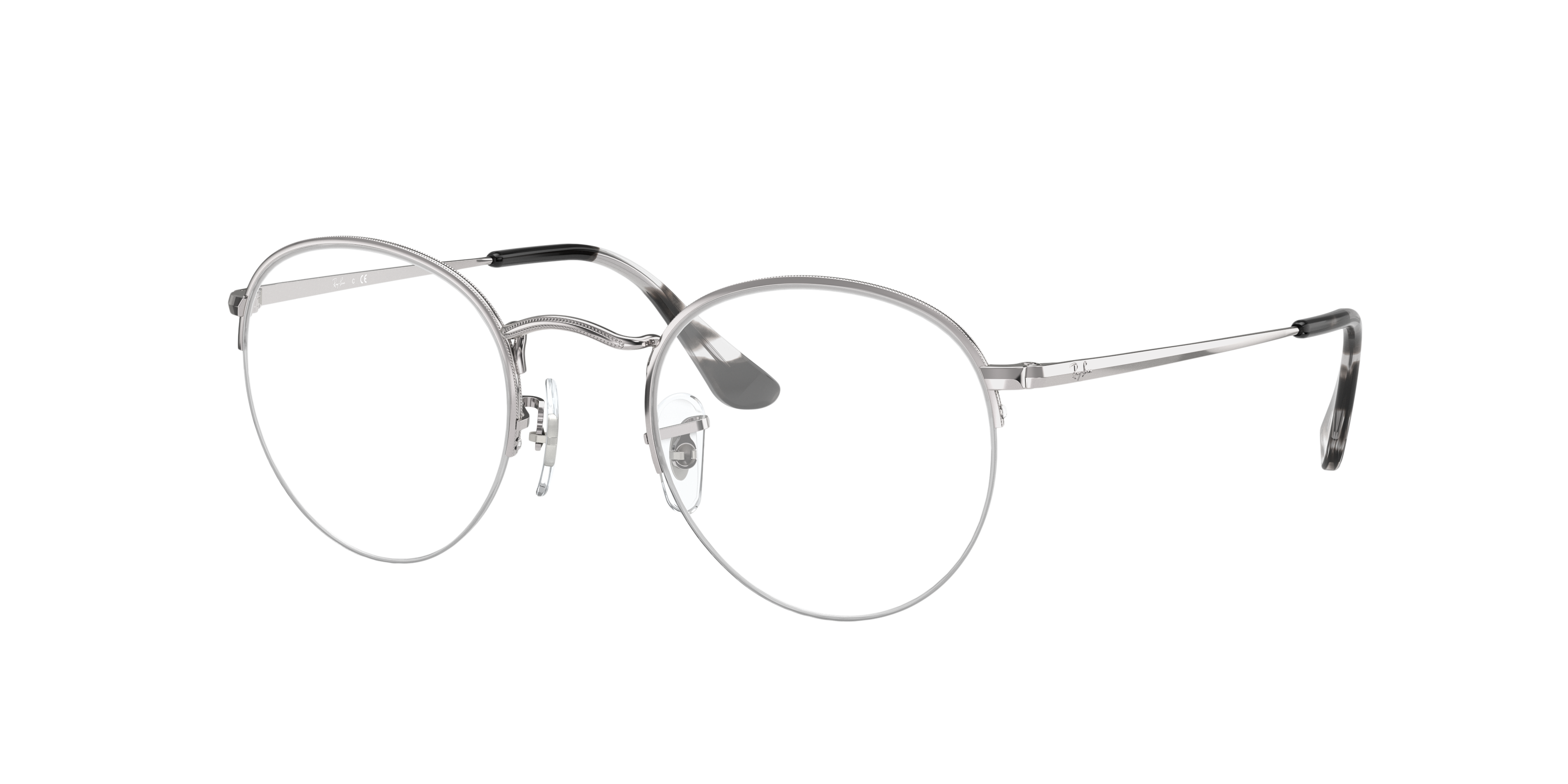 RB3947V Silber MetallEyeglass Frames von B24, Dreiviertelansicht