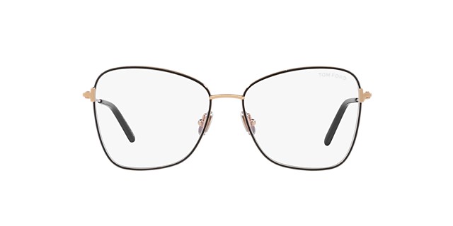 FT5906-B Glänzendes Schwarz MetallEyeglass Frames von B24, Vorderansicht