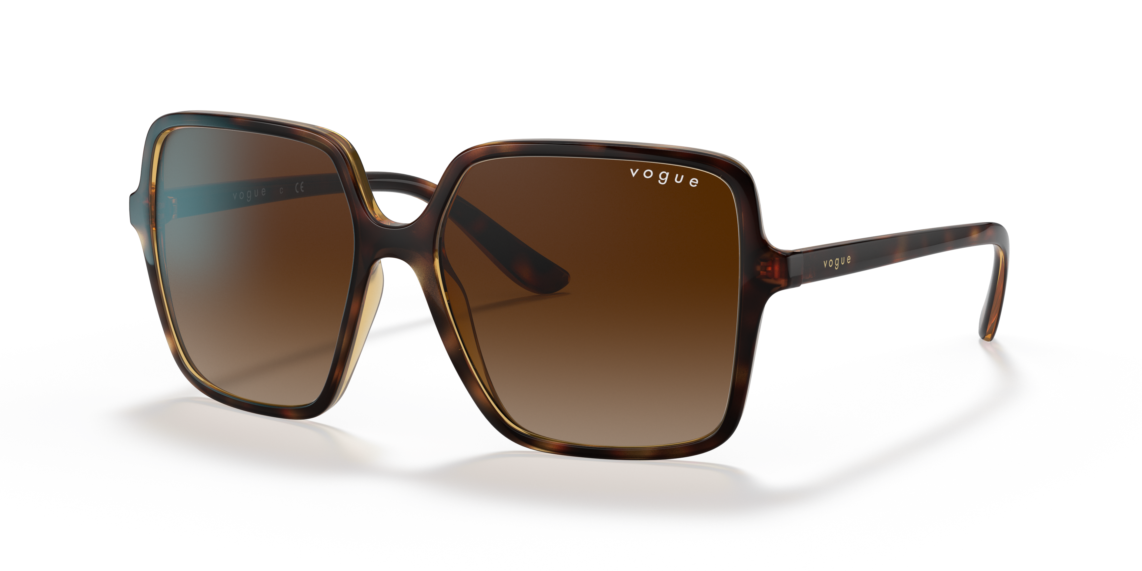 VO5352S Donker Havana KunststofSunglass Frames van B24, Hoekweergave
