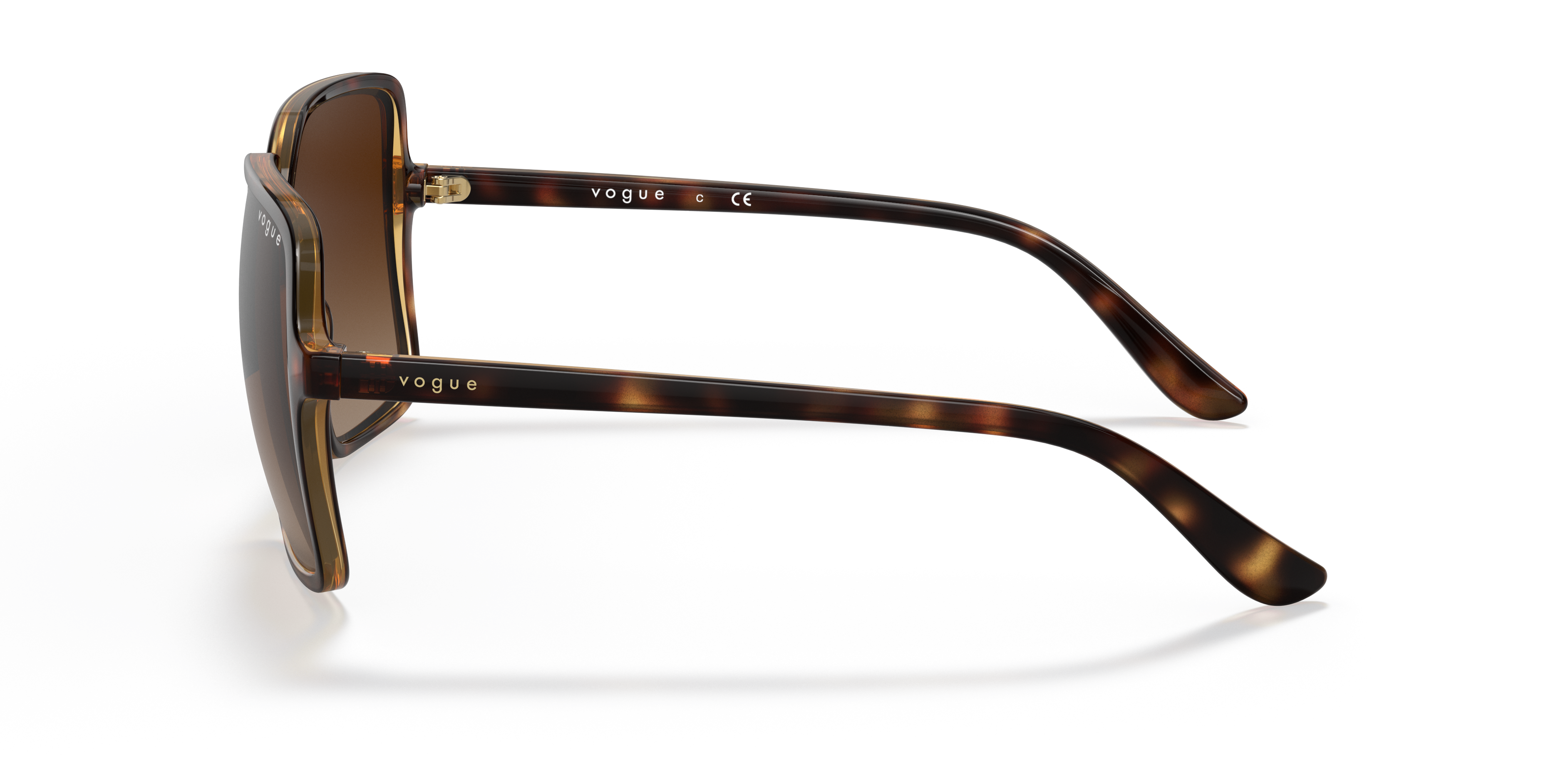 VO5352S Donker Havana KunststofSunglass Frames van B24, Zijaanzicht