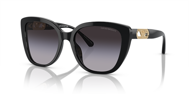 EA4214U Schwarz glänzend AcetatSunglass Frames von B24, Dreiviertelansicht