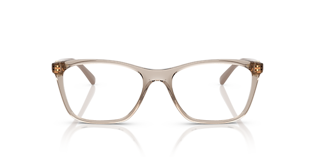 VO5632B Transparant karamel KunststofEyeglass Frames van B24, Vooraanzicht