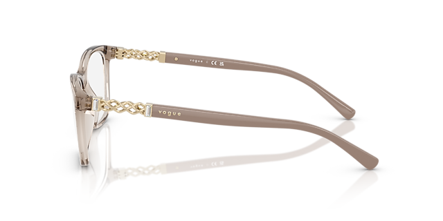VO5632B Transparant karamel KunststofEyeglass Frames van B24, Zijaanzicht
