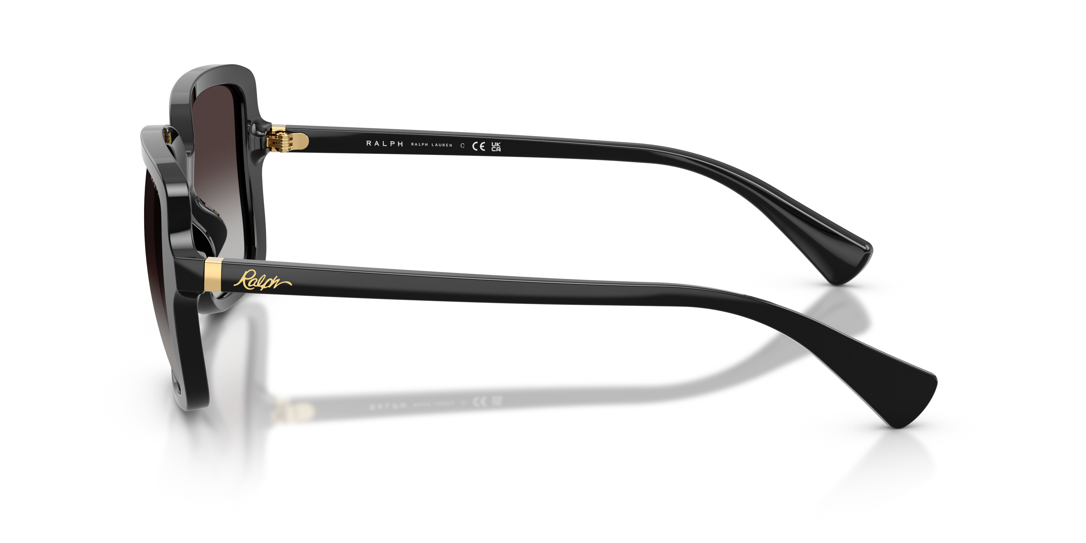 RA5333U Glanzend zwart AcetaatSunglass Frames van B24, Zijaanzicht