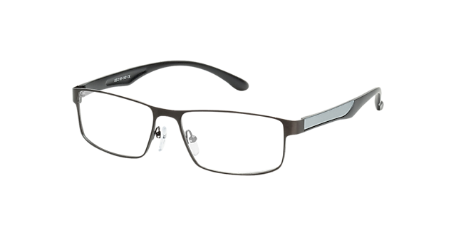 Bolton Anthracite & Silver MetallEyeglass Frames von B24, Dreiviertelansicht