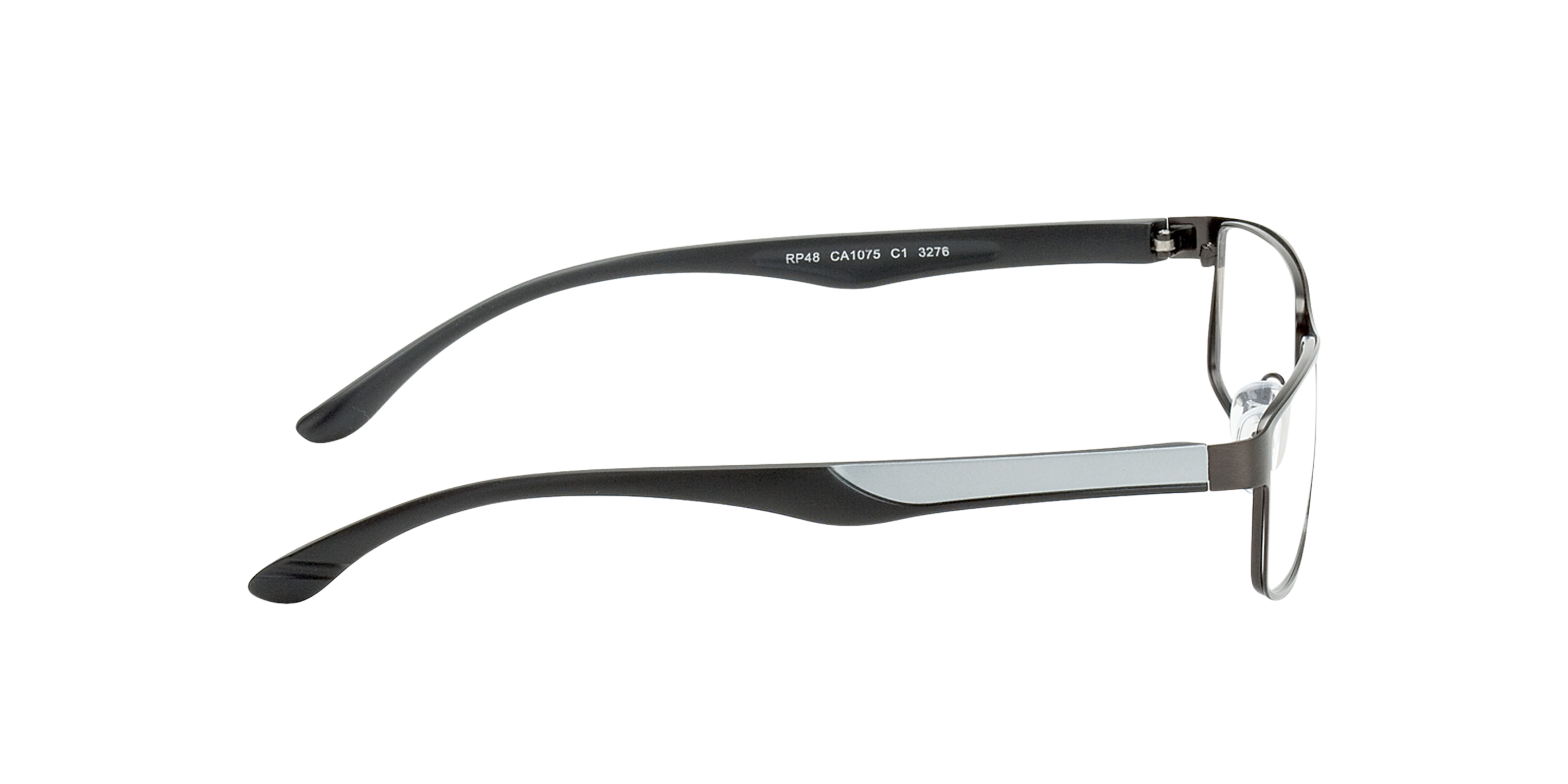 Bolton Anthracite  &  Silver MetallEyeglass Frames von B24, Seitenansicht