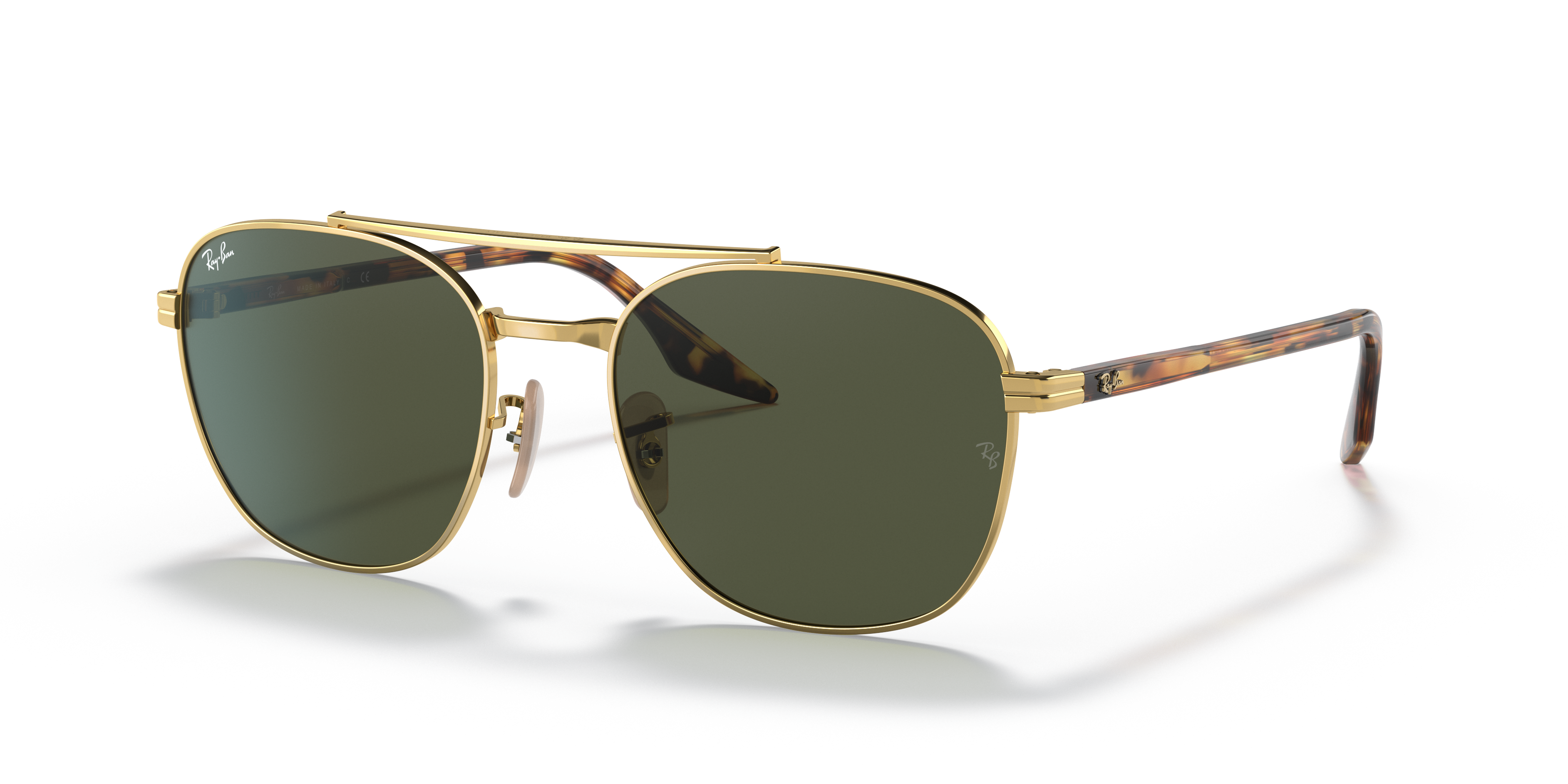 RB3688 Arista Gold MetallSunglass Frames von B24, Dreiviertelansicht