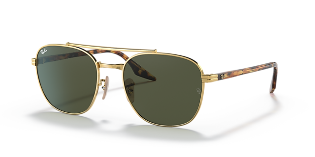 RB3688 Arista Gold MetallSunglass Frames von B24, Dreiviertelansicht