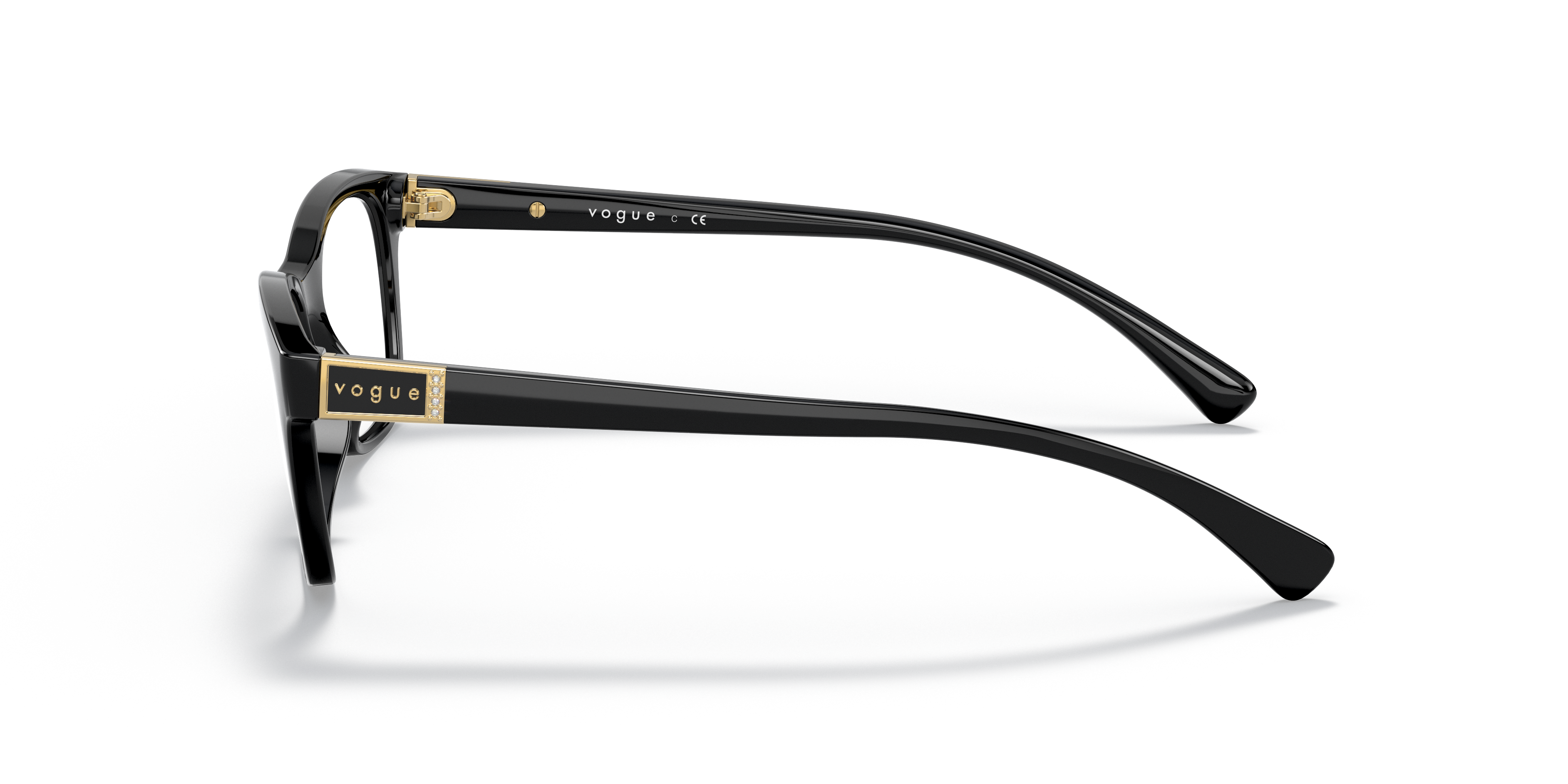 VO5424B Schwarz KunststoffEyeglass Frames von B24, Seitenansicht