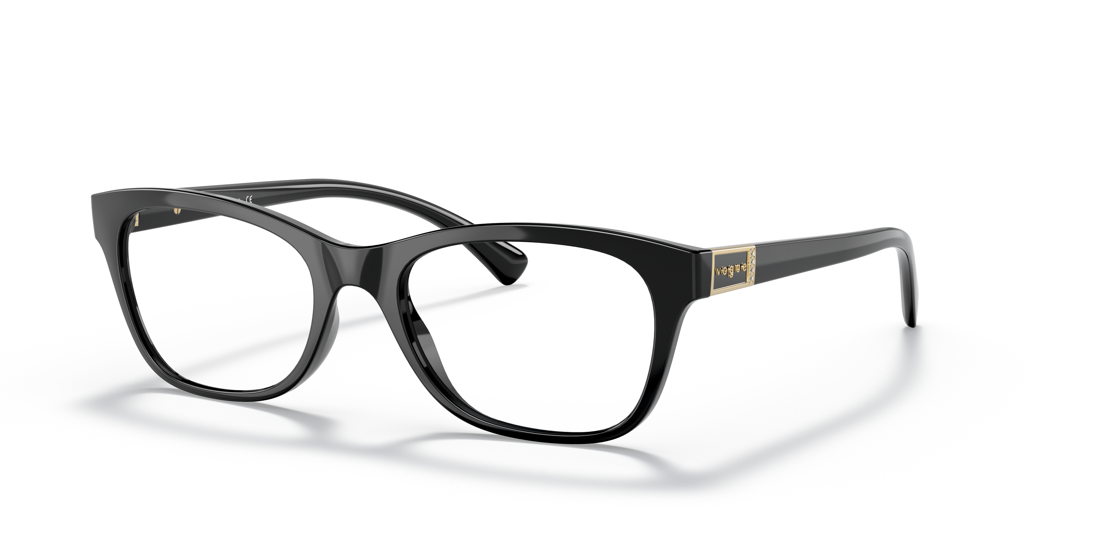 VO5424B Schwarz KunststoffEyeglass Frames von B24, Dreiviertelansicht