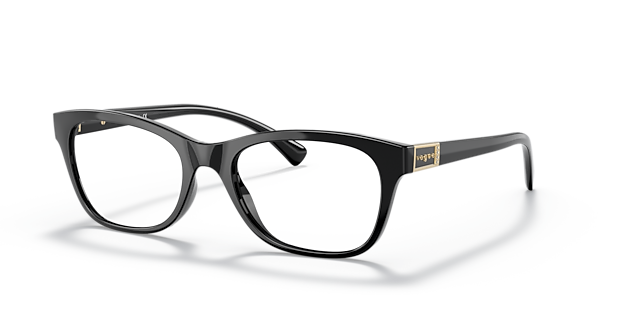 VO5424B Schwarz KunststoffEyeglass Frames von B24, Dreiviertelansicht