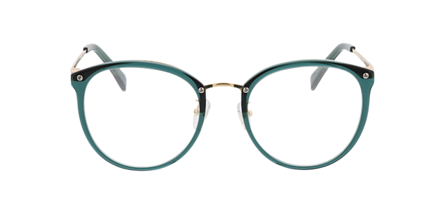 Charlotte Green & Gold AcetatEyeglass Frames von B24, Vorderansicht