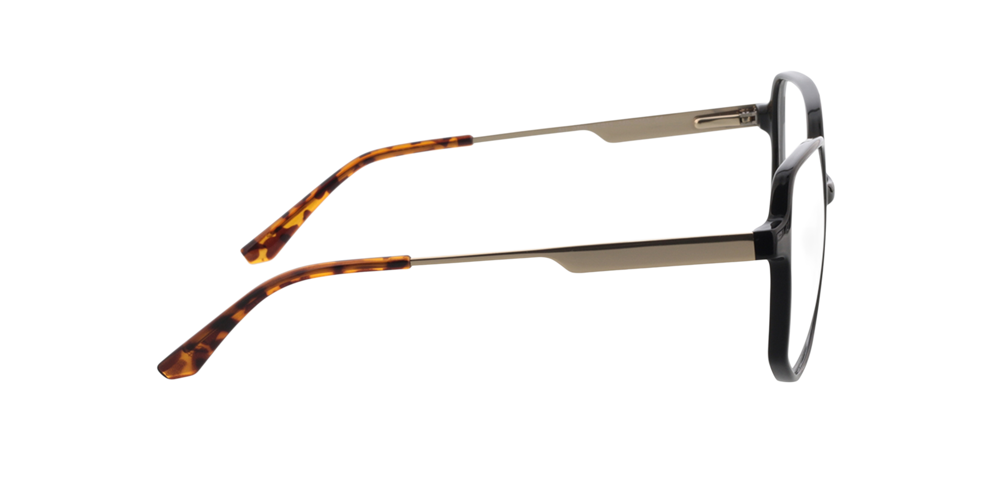 Utopia Zwart  &  satijn goud KunststofEyeglass Frames van B24, Zijaanzicht