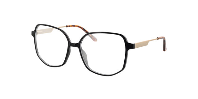 Utopia Zwart  &  satijn goud KunststofEyeglass Frames van B24, Hoekweergave