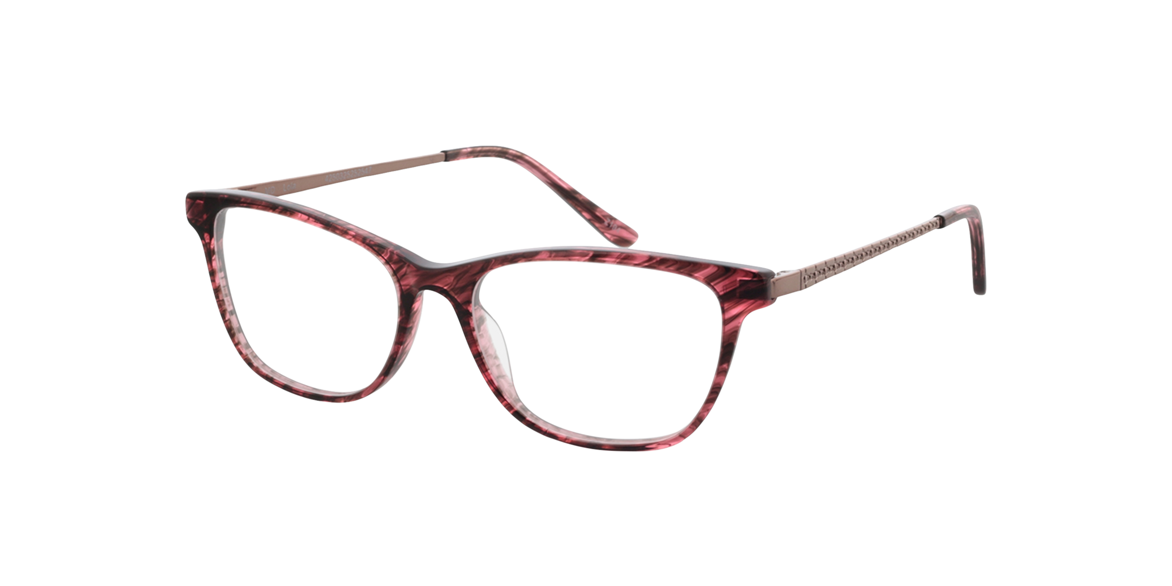 Lola Pink  &  Light Pink MetallEyeglass Frames von B24, Dreiviertelansicht