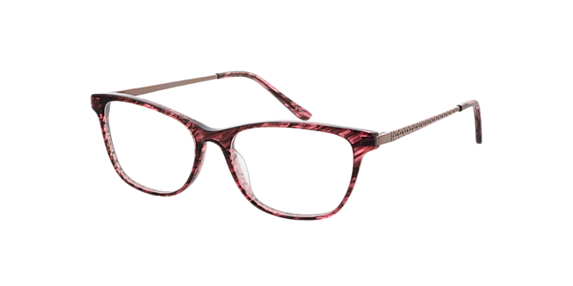 Lola Roze & lichtroze MetaalEyeglass Frames van B24, Hoekweergave