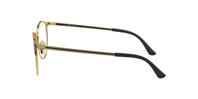 RB6375 Zwart op goud MetaalEyeglass Frames van B24, Zijaanzicht