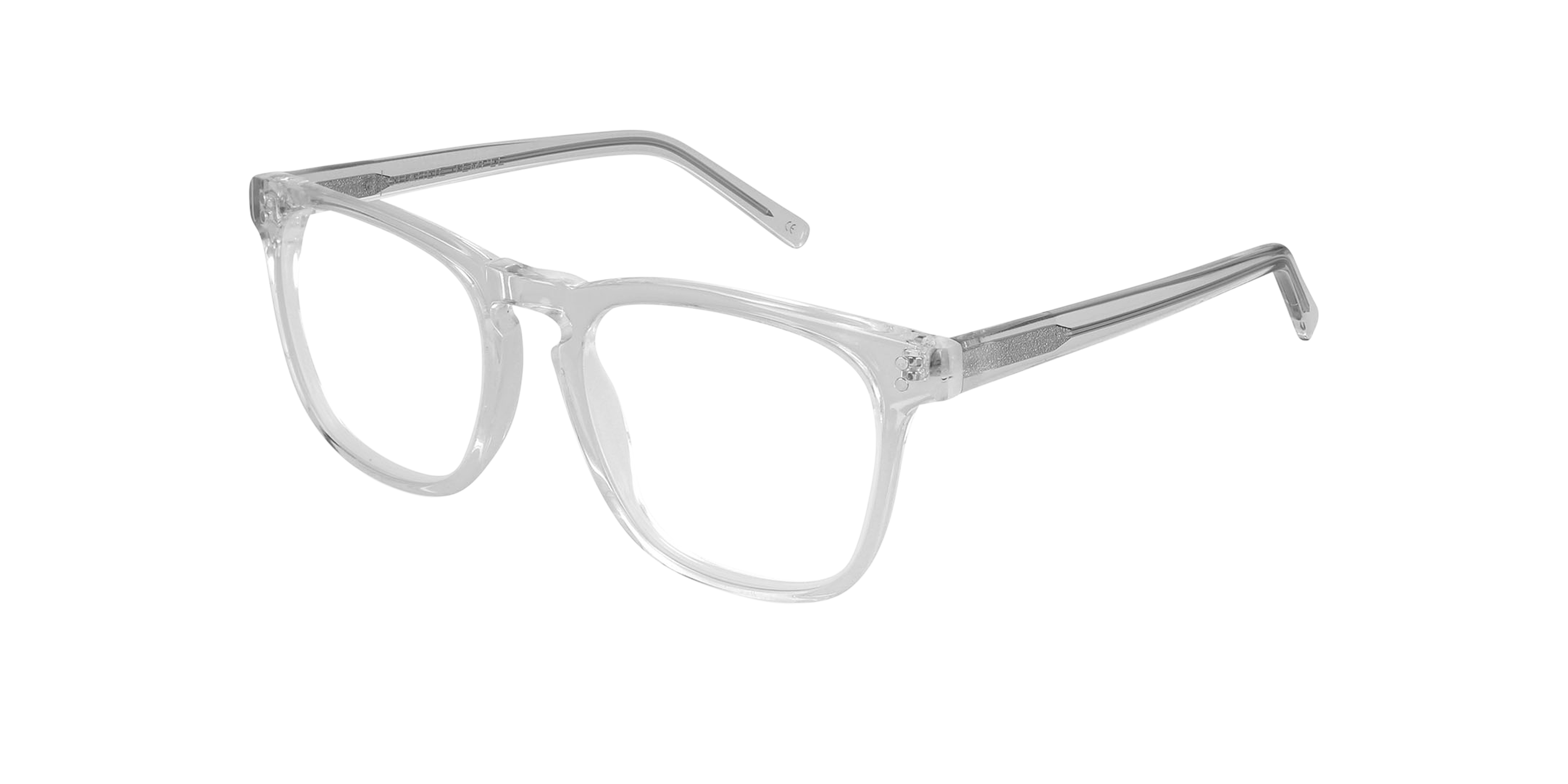 Stanton White Crystal AcetaatEyeglass Frames van B24, Hoekweergave