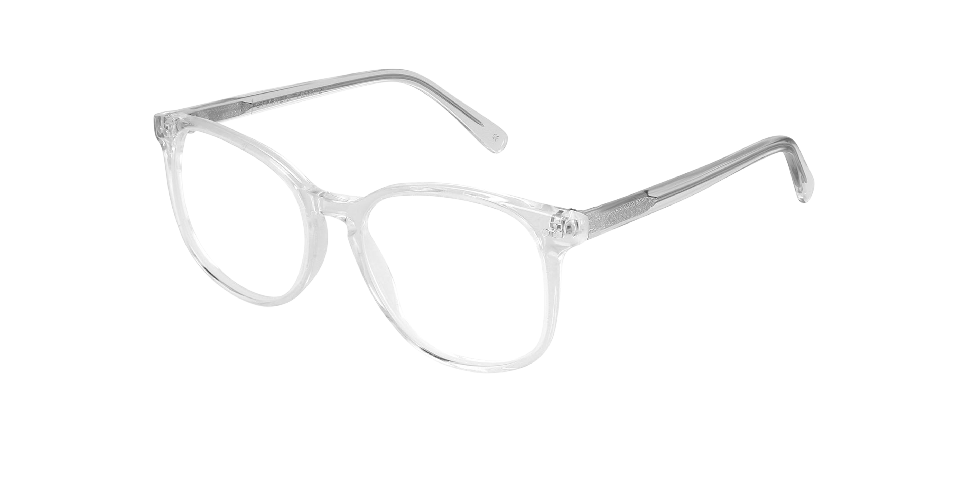 BARRON White Crystal AcetatEyeglass Frames von B24, Dreiviertelansicht