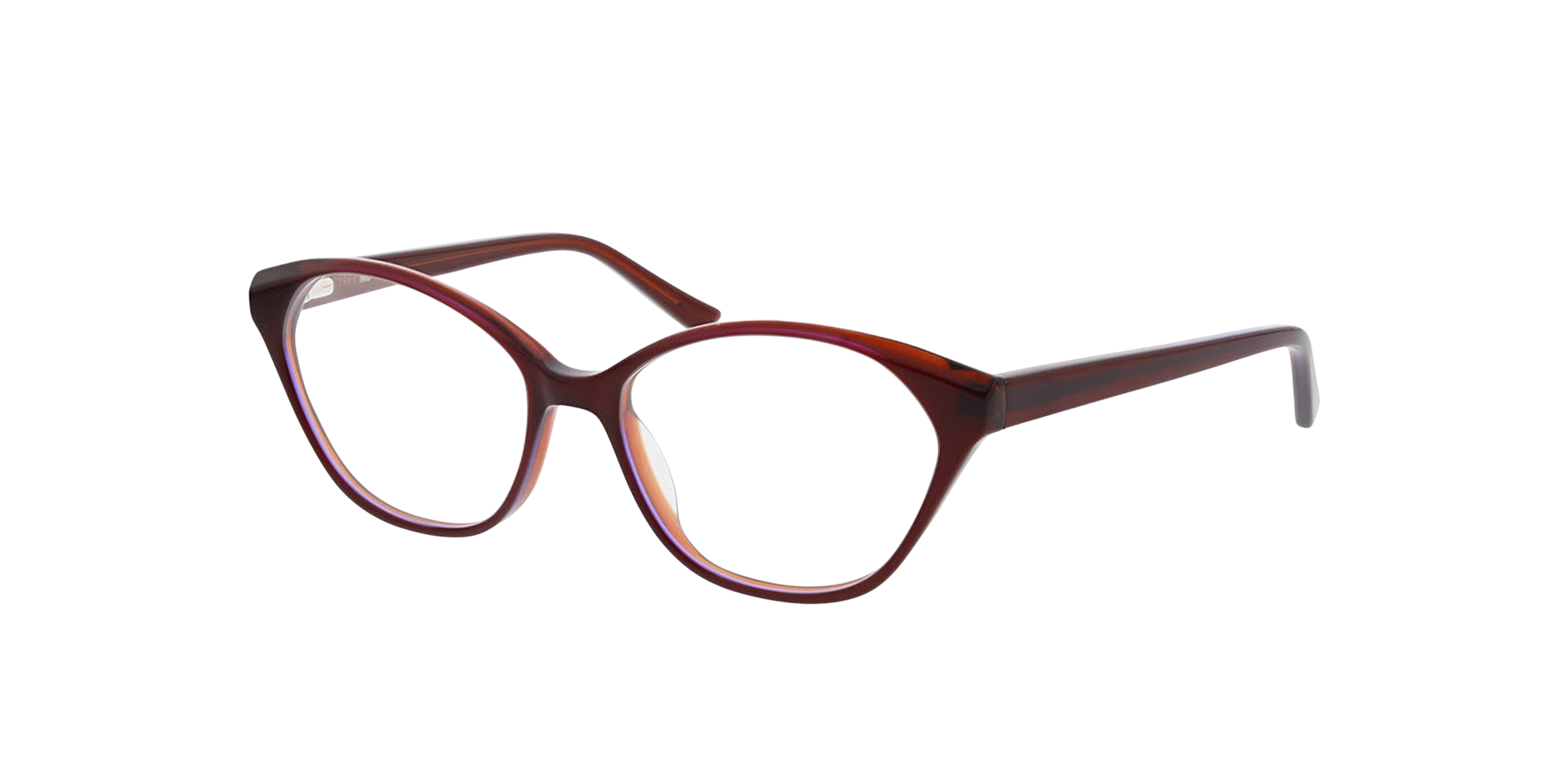 Nora Milky Red  &  Purple  &  Orange AcetatEyeglass Frames von B24, Dreiviertelansicht