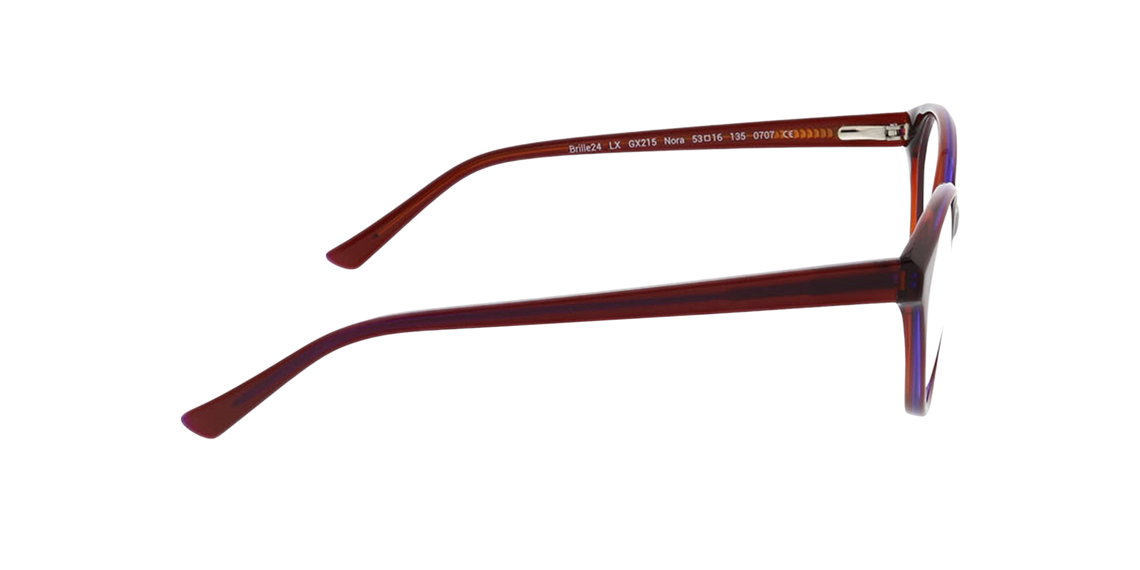 Nora Milky Red  &  Purple  &  Orange AcetatEyeglass Frames von B24, Seitenansicht