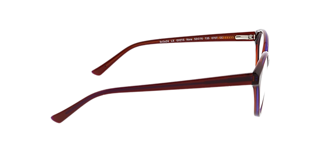 Nora Melkachtig rood  &  paars  &  oranje AcetaatEyeglass Frames van B24, Zijaanzicht