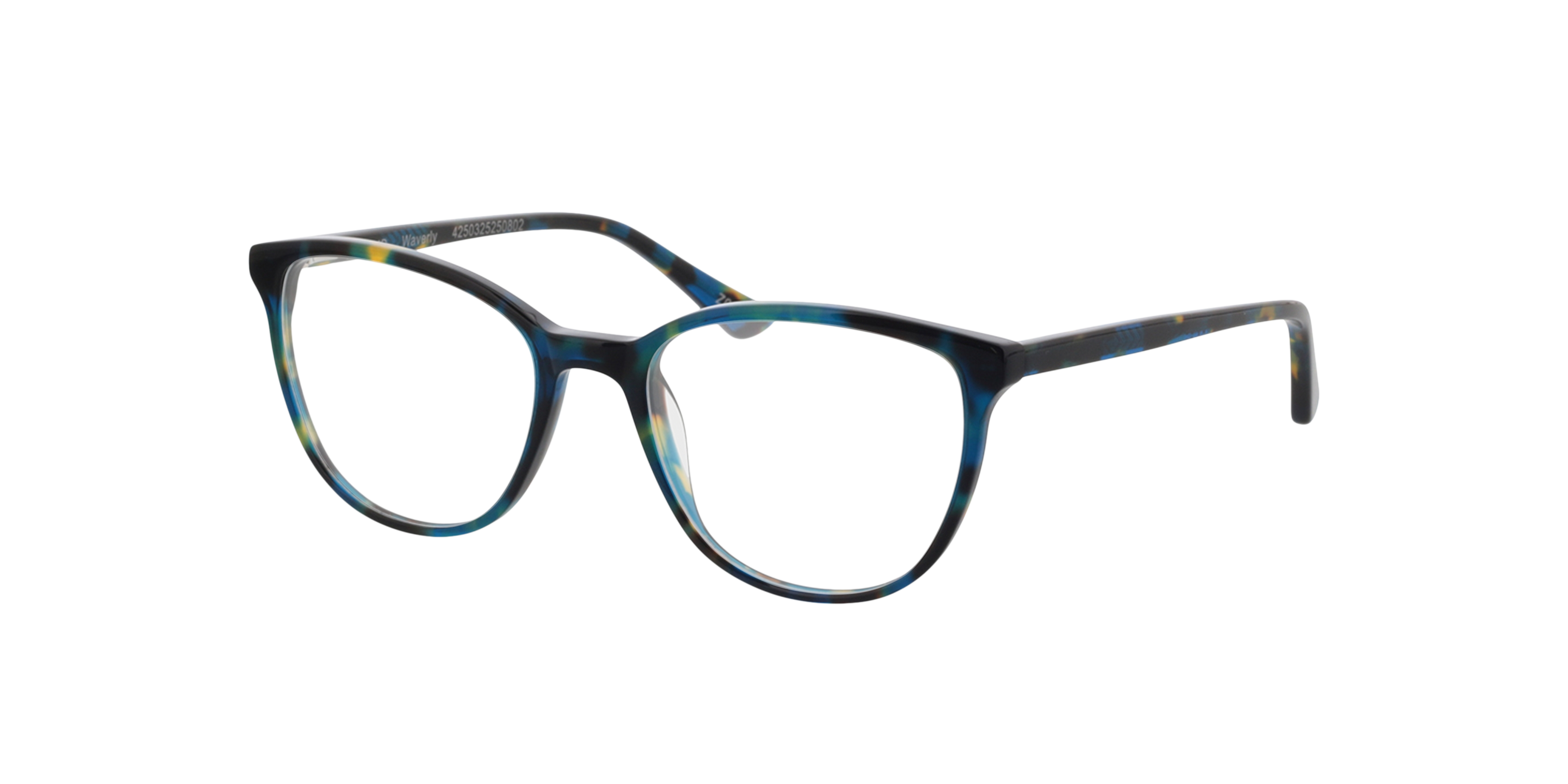 Waverly Blauw geel Havana AcetaatEyeglass Frames van B24, Hoekweergave