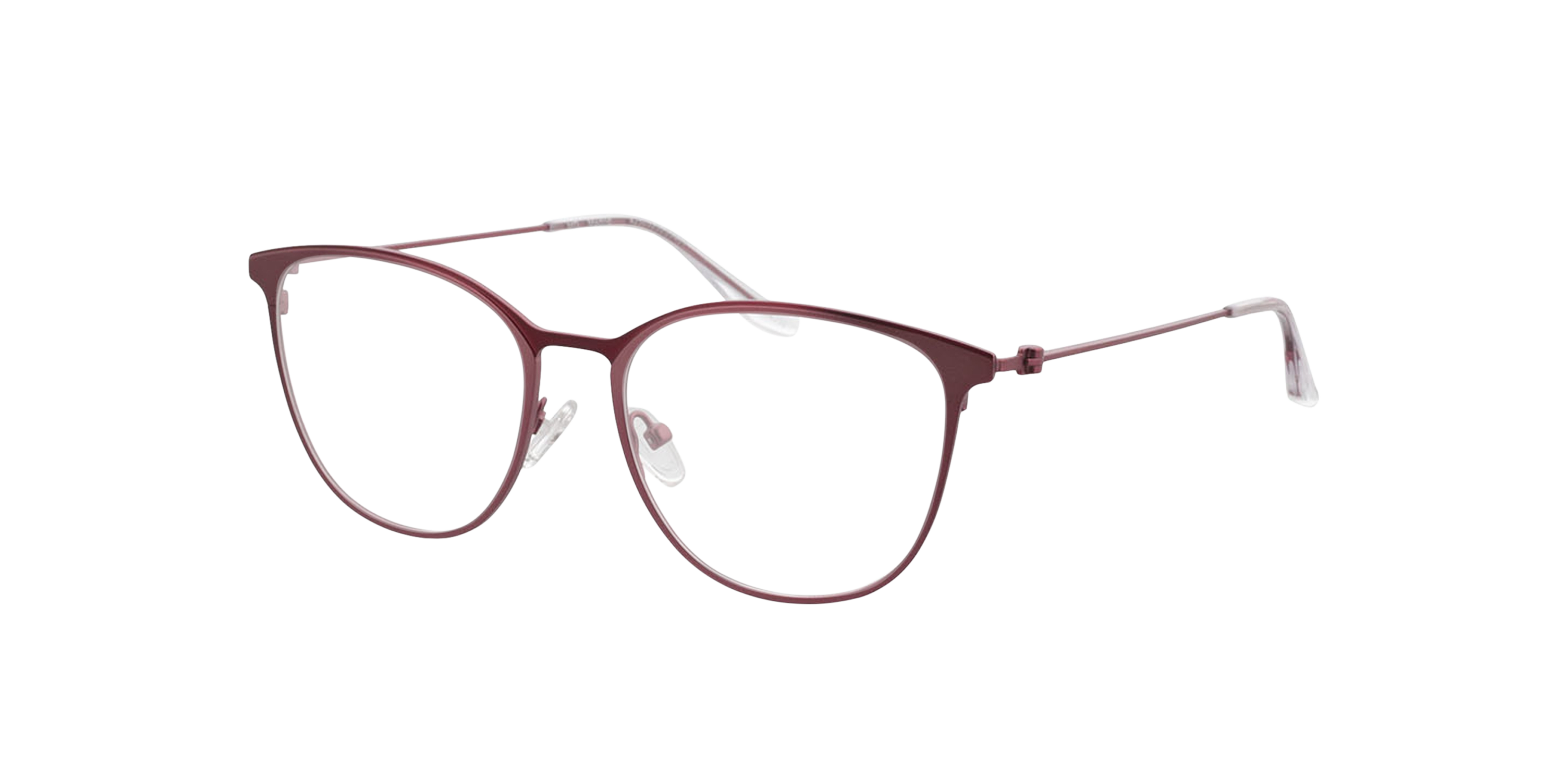 Madrid Matt Pink  &  Matt Red MetallEyeglass Frames von B24, Dreiviertelansicht