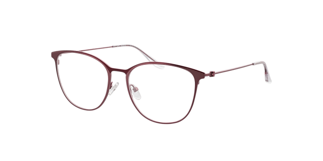 Madrid Matpaars & matrood MetaalEyeglass Frames van B24, Hoekweergave