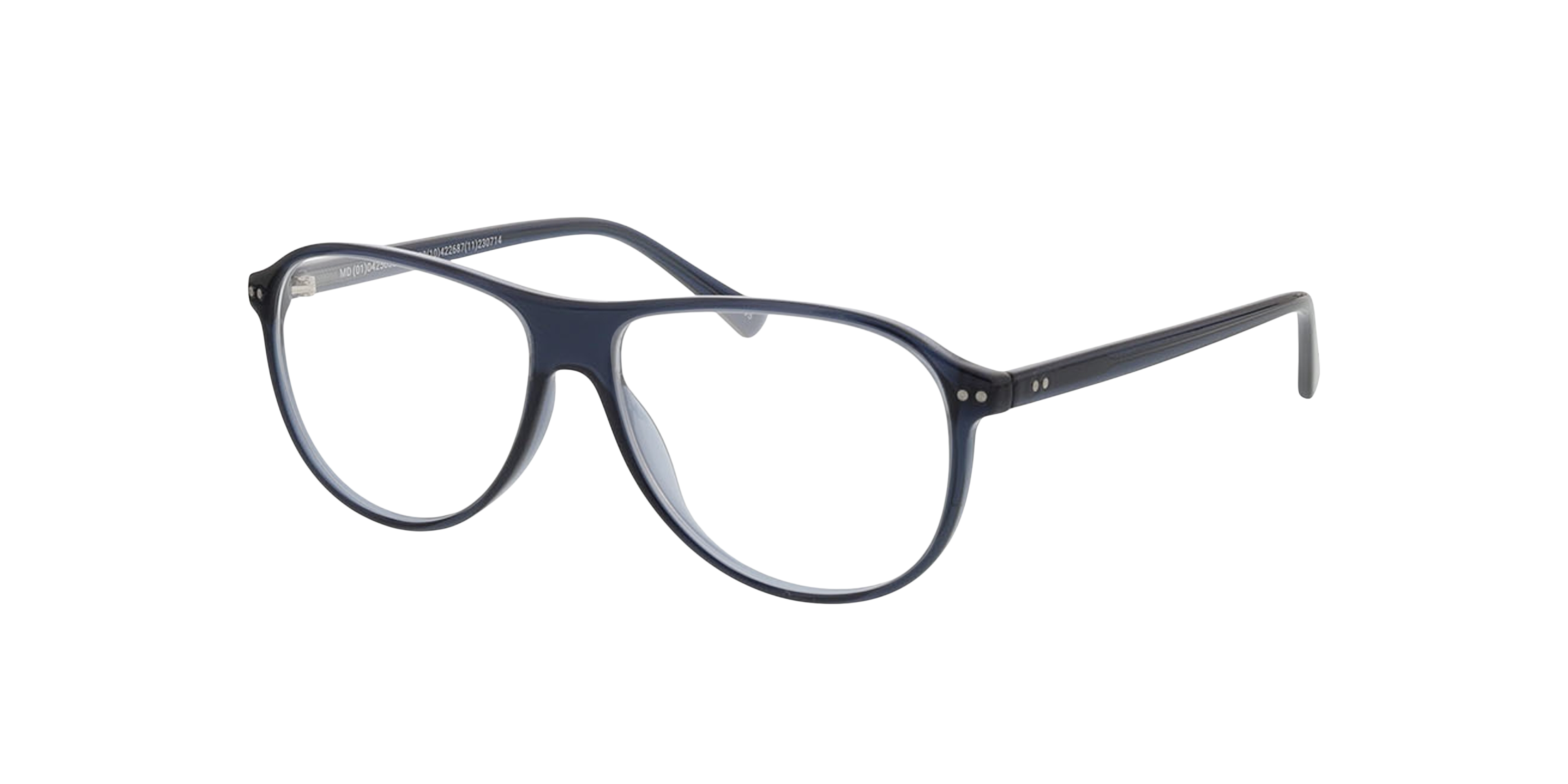 Dallas Kristal donkerblauw KunststofEyeglass Frames van B24, Hoekweergave