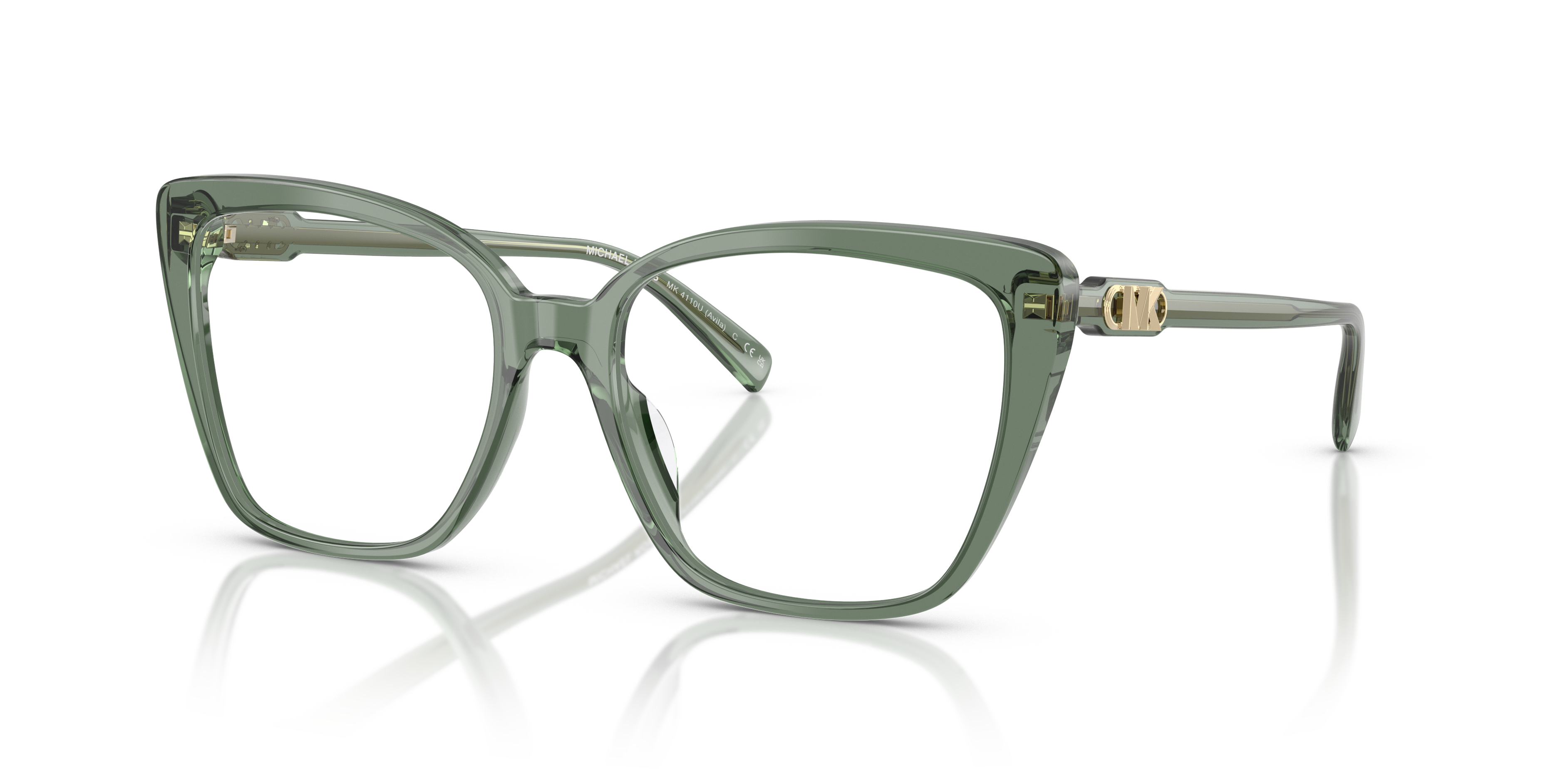 MK4110U Smokey Olive Transparent AcetatEyeglass Frames von B24, Dreiviertelansicht