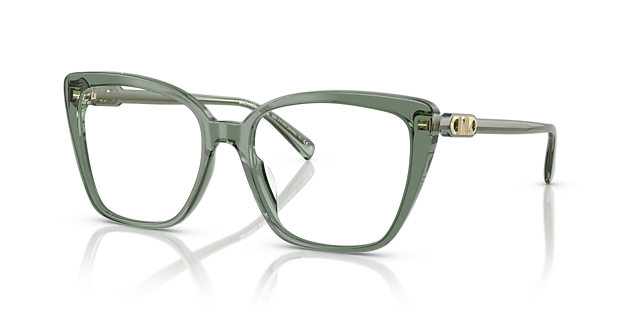 MK4110U Smokey Olive Transparent AcetatEyeglass Frames von B24, Dreiviertelansicht