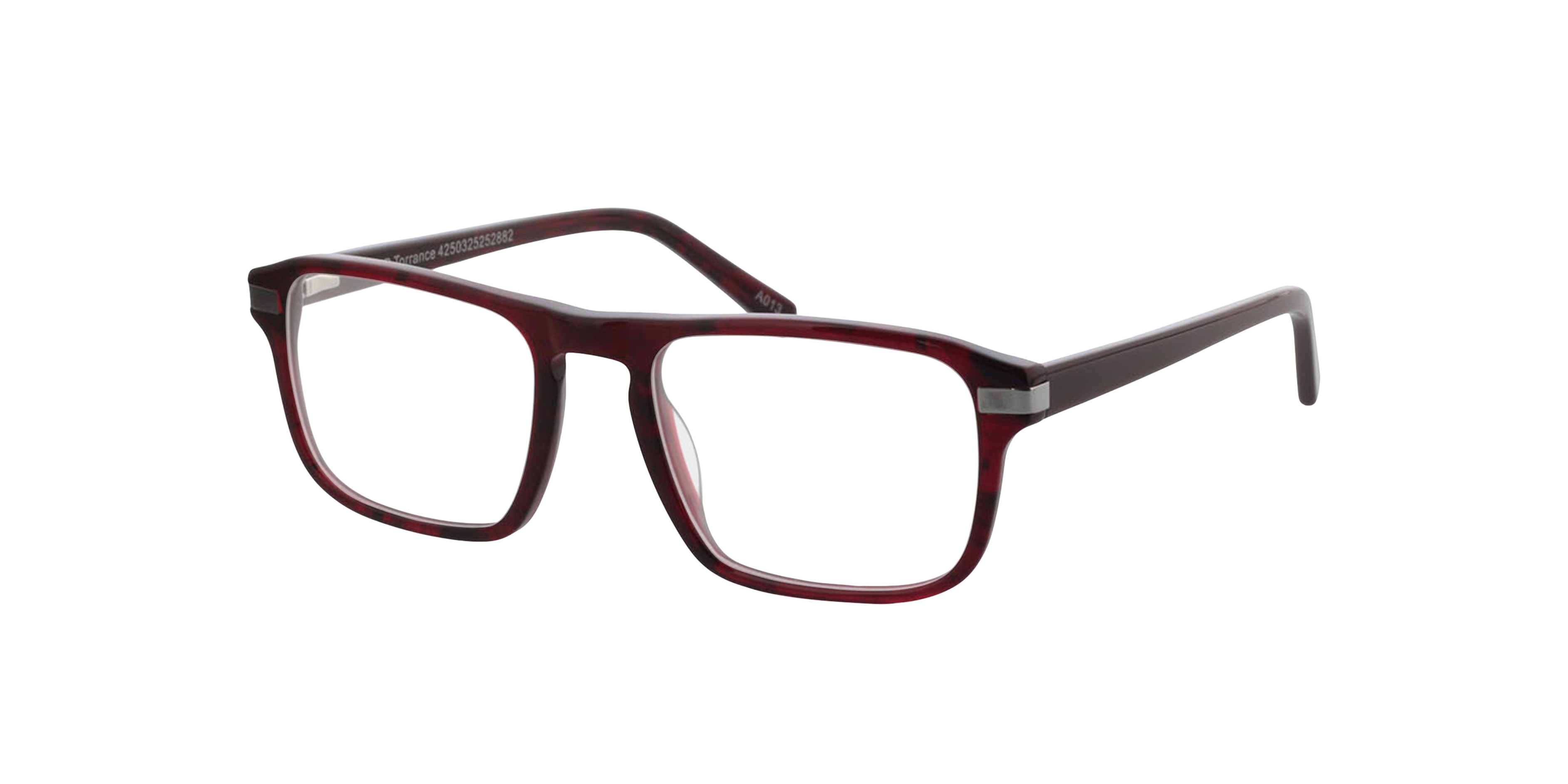 Torrance Rood hoorn  &  gunmetal AcetaatEyeglass Frames van B24, Hoekweergave