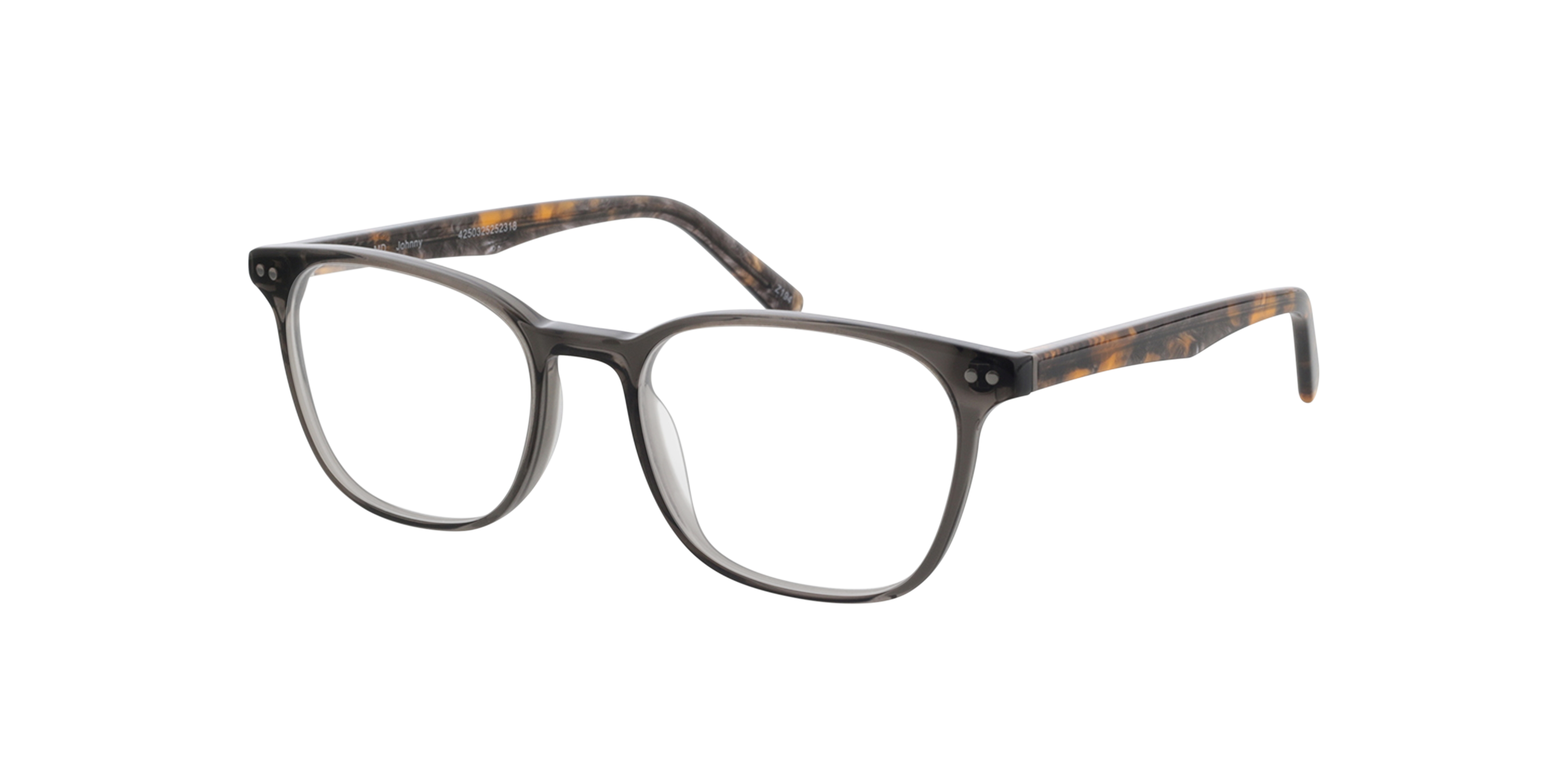 Johnny Kristal grijs  &amp;  grijs Havana AcetaatEyeglass Frames van B24, Hoekweergave