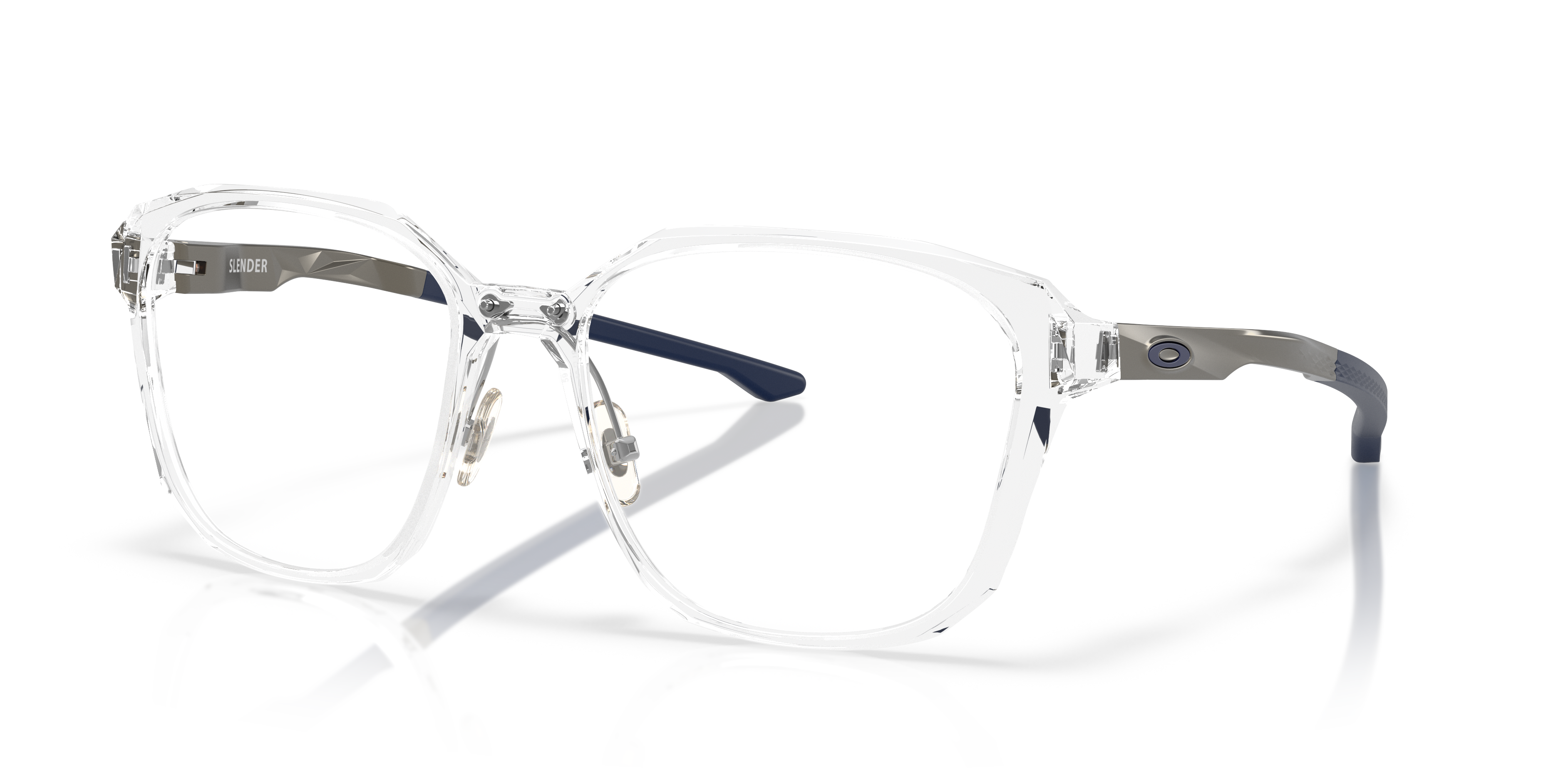 Slender Glanzend transparant KunststofEyeglass Frames van B24, Hoekweergave