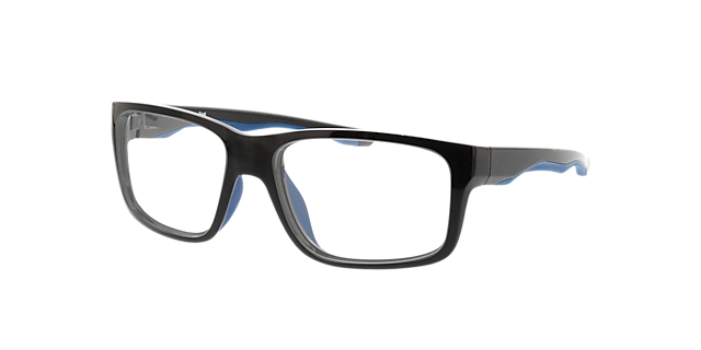 Beat Zwart  &  donkerblauw KunststofEyeglass Frames van B24, Hoekweergave