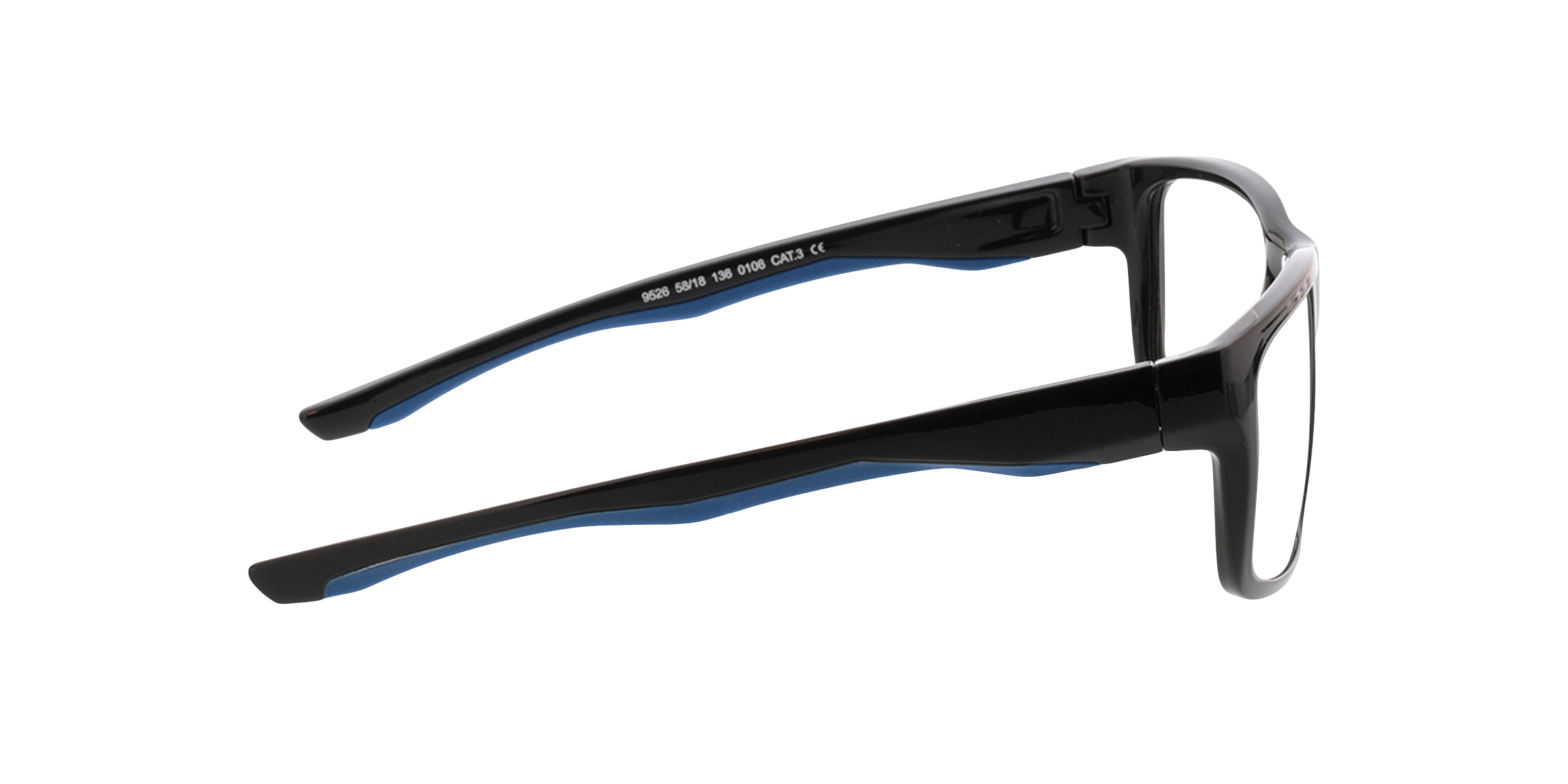 Beat Black  &  Dark Blue KunststoffEyeglass Frames von B24, Seitenansicht