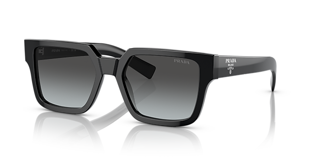 PR 03ZS Schwarz AcetatSunglass Frames von B24, Dreiviertelansicht