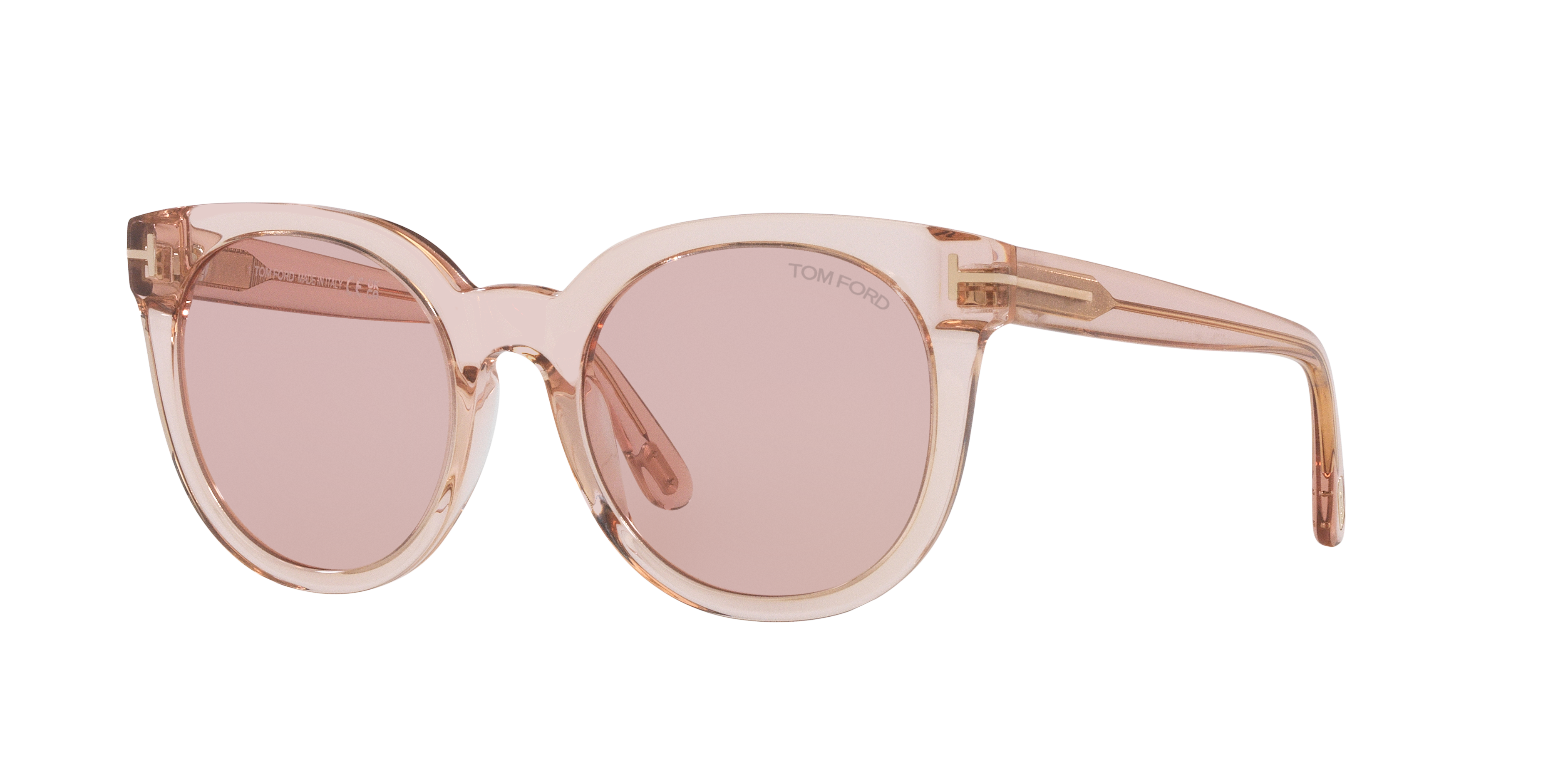 Moira Pink Shiny AcetatSunglass Frames von B24, Dreiviertelansicht