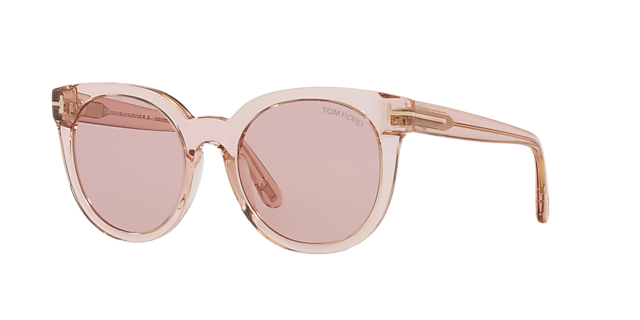 Moira Pink Shiny AcetatSunglass Frames von B24, Dreiviertelansicht