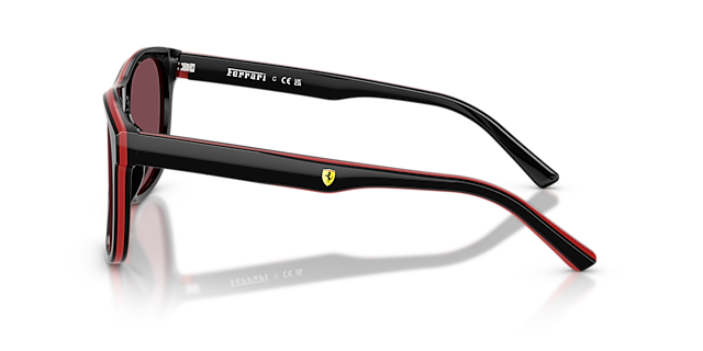 FZ6020U Shiny Black & Red & Black AcetatSunglass Frames von B24, Seitenansicht