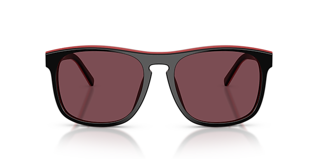 FZ6020U Shiny Black & Red & Black AcetatSunglass Frames von B24, Vorderansicht