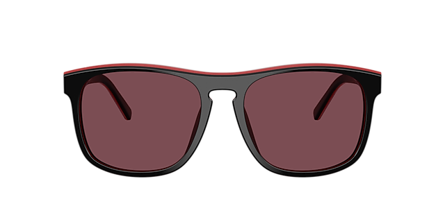 FZ6020U Shiny Black & Red & Black AcetatSunglass Frames von B24, mit getönten Gläsern