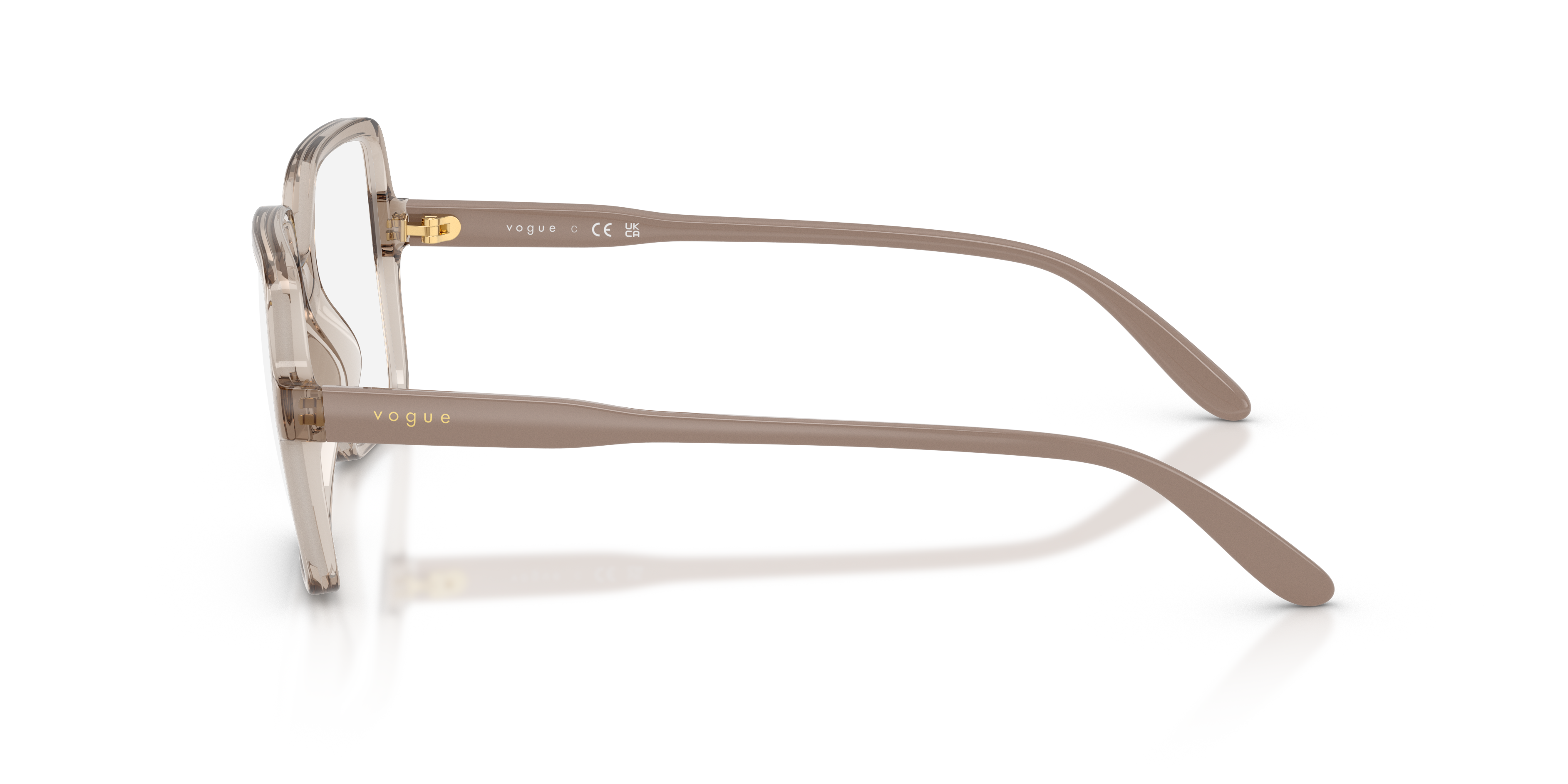 VO5702 Karamell transparent KunststoffEyeglass Frames von B24, Seitenansicht