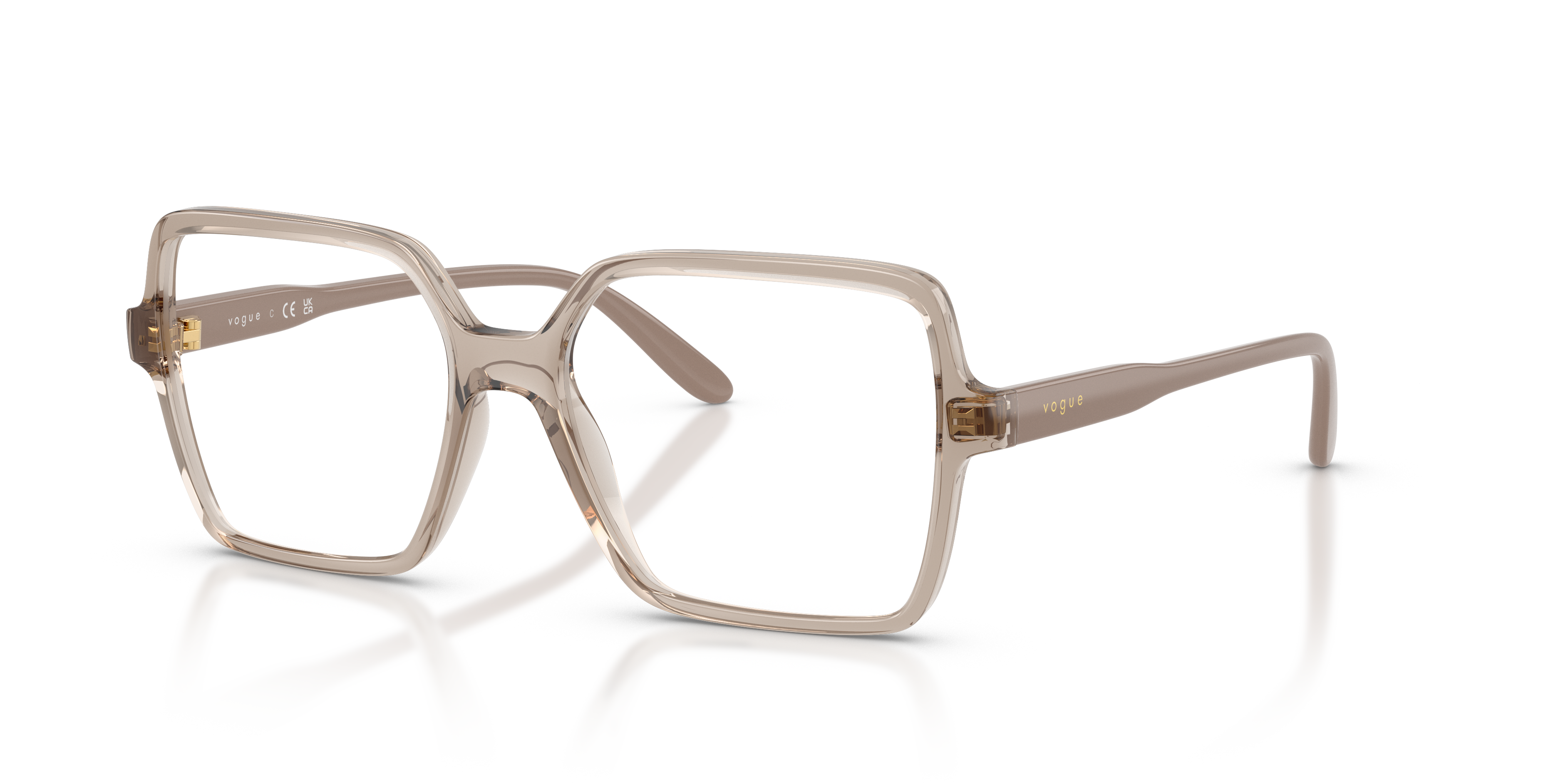 VO5702 Karamell transparent KunststoffEyeglass Frames von B24, Dreiviertelansicht