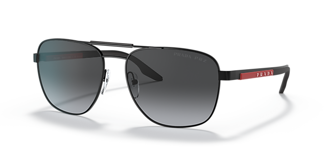 PS 53XS Matt Schwarz MetallSunglass Frames von B24, Dreiviertelansicht